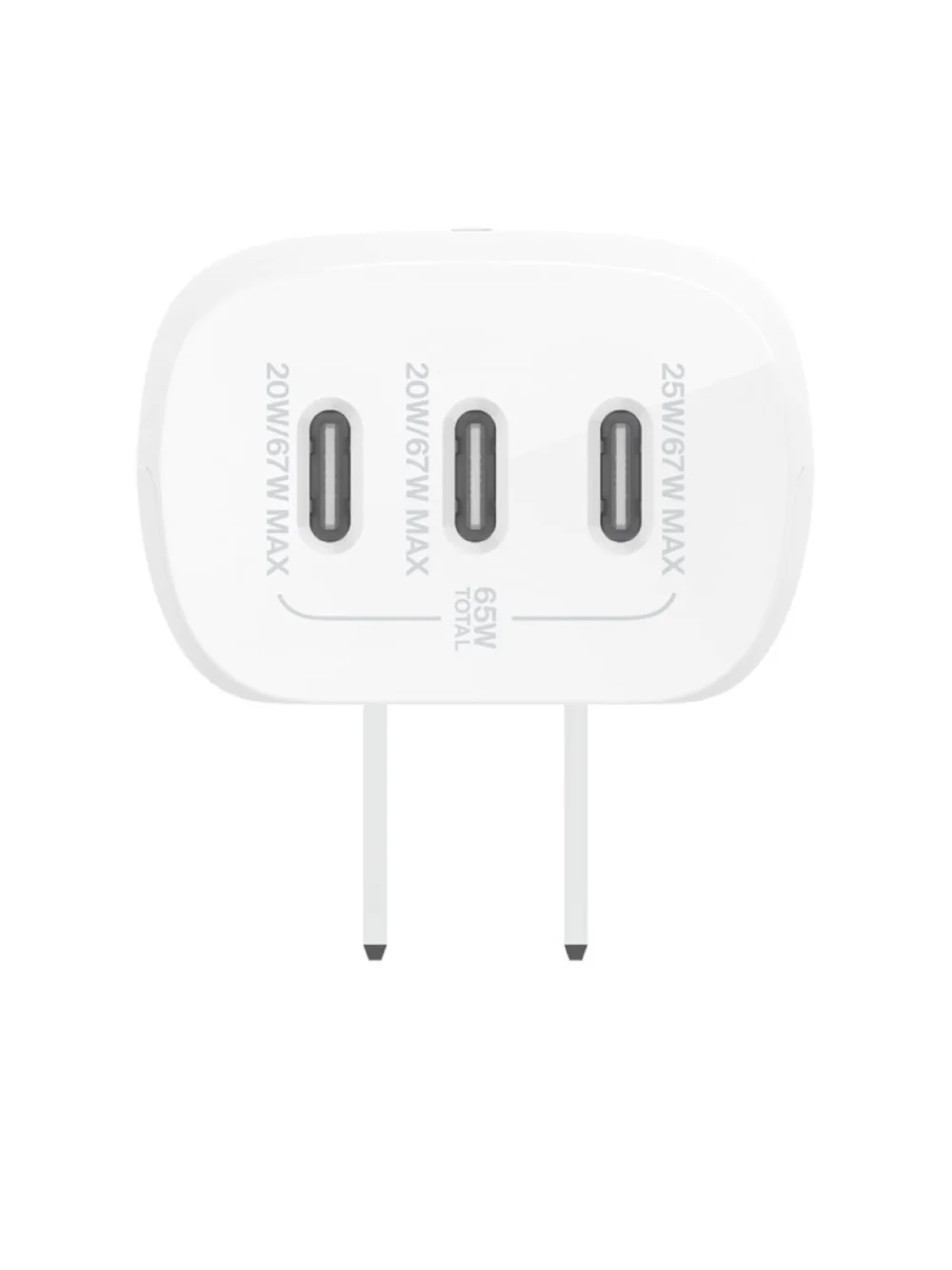 Belkin BoostCharge Wall Charger 3 Port USB-C with PPS 67W in White